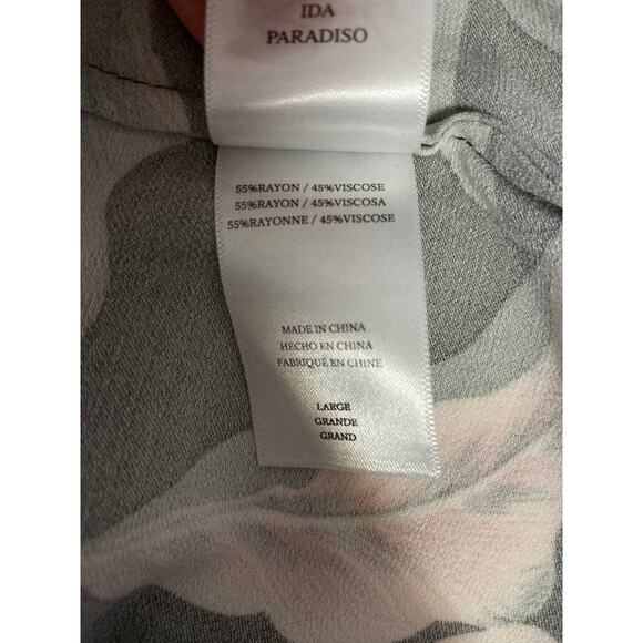 Rails Tank Top Blouse Ida Paradiso Black Floral Leaf Satin Scoop Neck Large - Picture 9 of 12